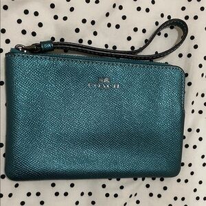 Coach Teal Wristlet Clutch